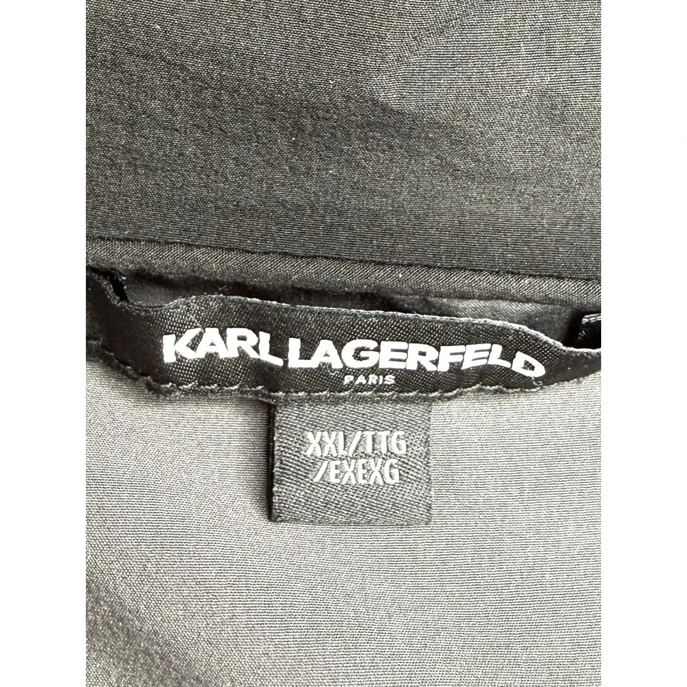KARL LAGERFELD Paris Hooded Windbreaker Jacket XXL Colorblock Zip -3164